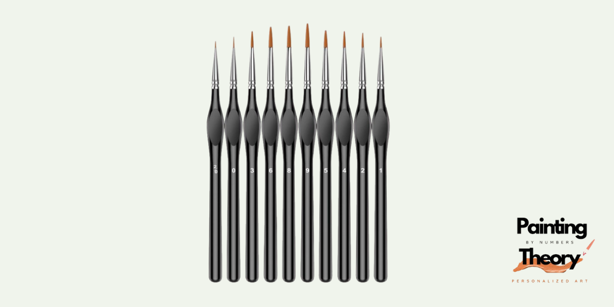 Micro Paint Brushes Set (10 pcs) - For Acrylic, Watercolor, and Crafts