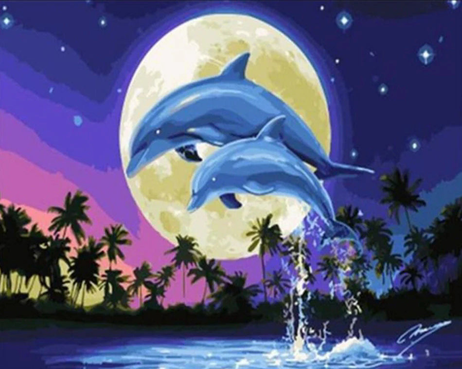 Painting By Numbers - Dolphins