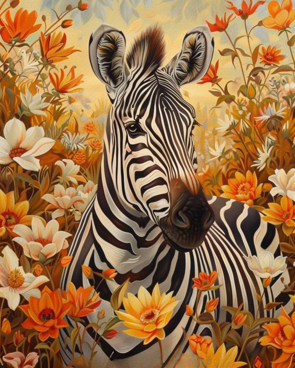 Painting By Numbers - Zebra