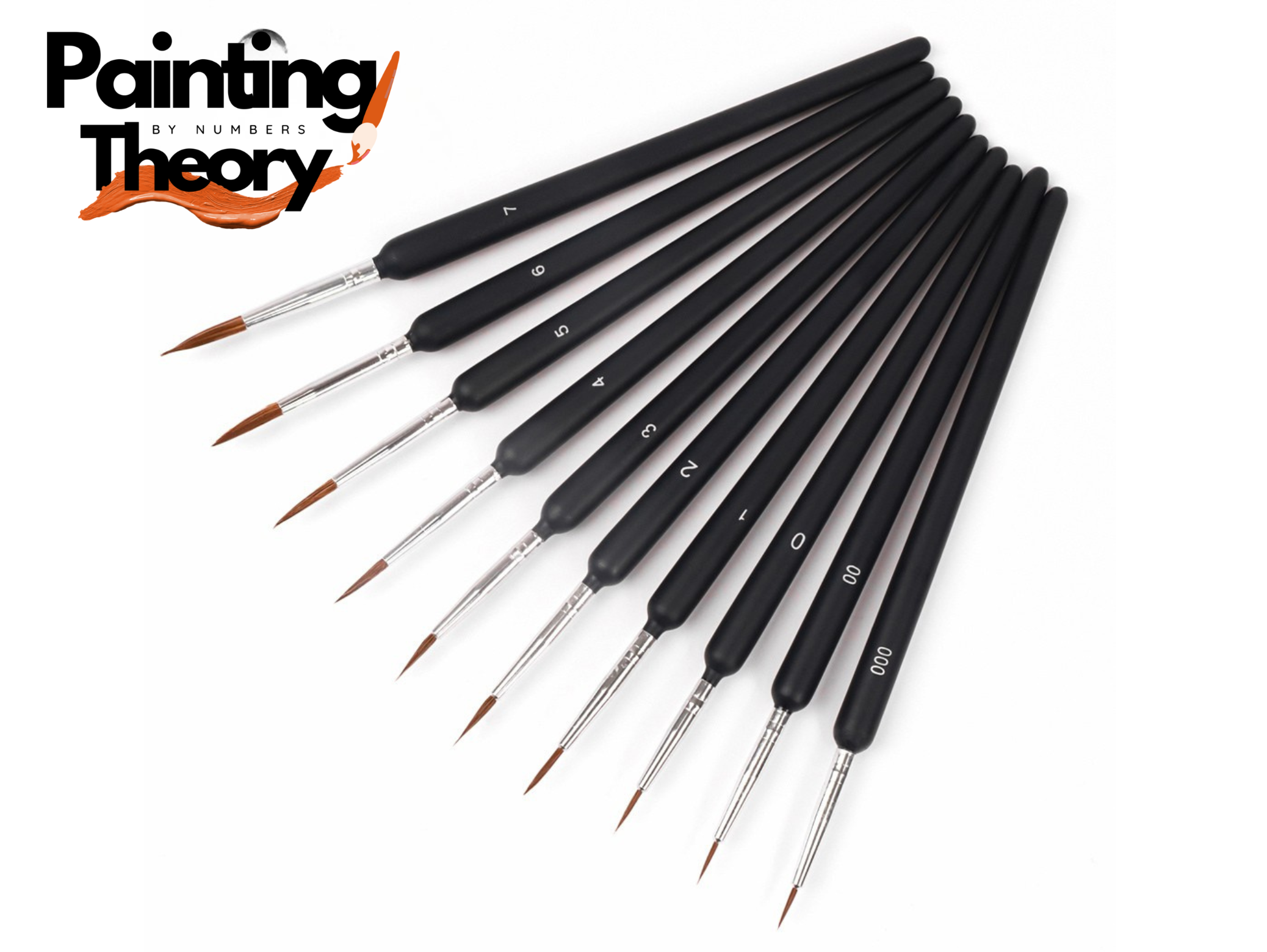 Pro Brush Set (10 pcs) - Micro Paint Brushes for Acrylic, Watercolor, and Crafts