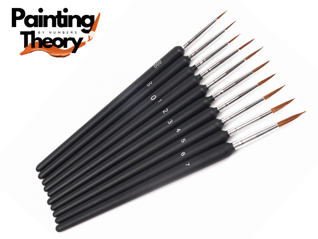 Pro Brush Set (10 pcs) - Micro Paint Brushes for Acrylic, Watercolor, and Crafts