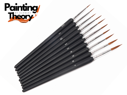 Micro Paint Brushes Set (10 pcs) - For Acrylic, Watercolor, and Crafts