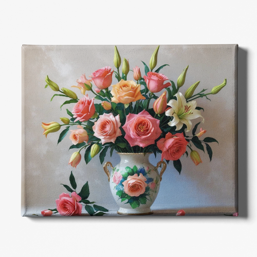 A Quiet Bloom paint by numbers kit – delicate pink flowers