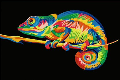 Painting By Numbers - Colorful Iguana