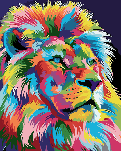 Painting By Numbers - Colorful Lion