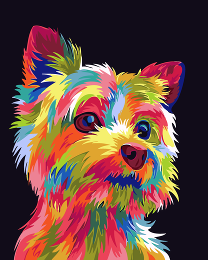 Painting By Numbers - Colorful Puppy