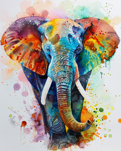 Painting By Numbers - Vibrant Elephant