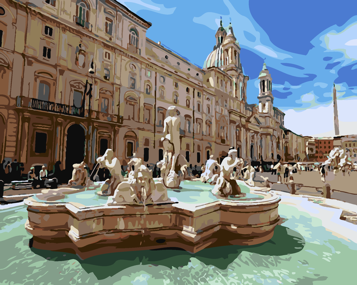 Painting By Numbers - Fountain of The Four Rivers
