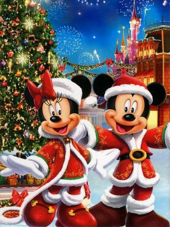 Painting By Numbers - Mickey & Miney Mouse Christmas