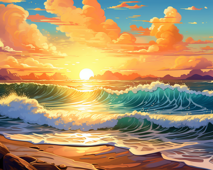 Painting By Numbers - Ocean Sunset