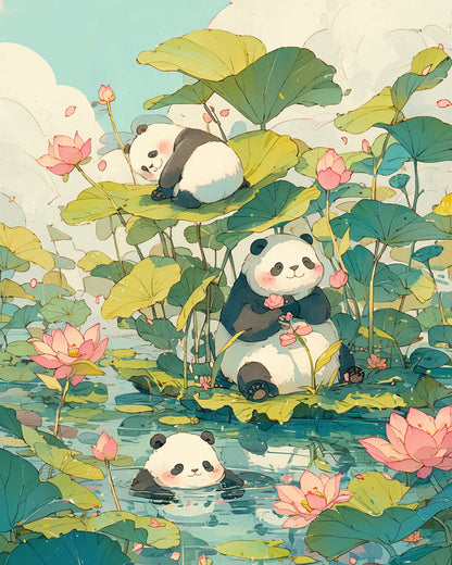 Painting By Numbers - Playful Pandas