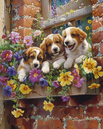 Painting By Numbers - Puppy Friends