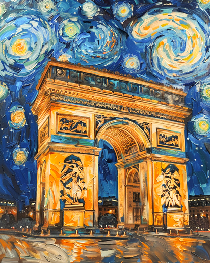 Painting By Numbers - Starry Arc de Triomphe