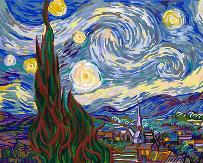 Painting By Numbers - The Starry Night by Vincent Van Gogh