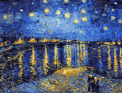 Painting By Numbers - The Starry Night over the Rhone by Vincent Van Gogh