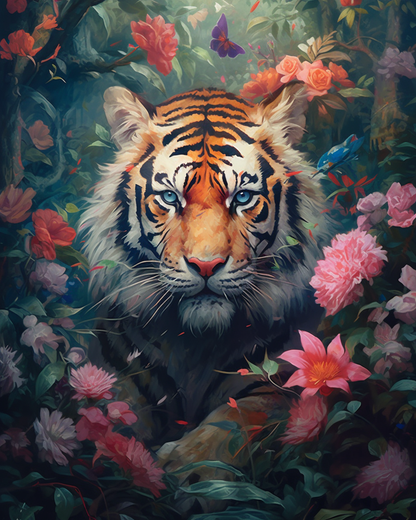 Painting By Numbers - Tiger and Blossoms