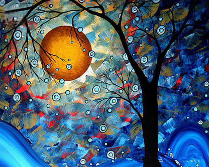 Painting By Numbers - Tree Under the Shinning Moon