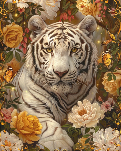 Painting By Numbers - White Tiger