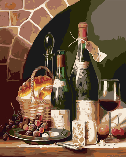 Painting By Numbers - Wine and Cheese