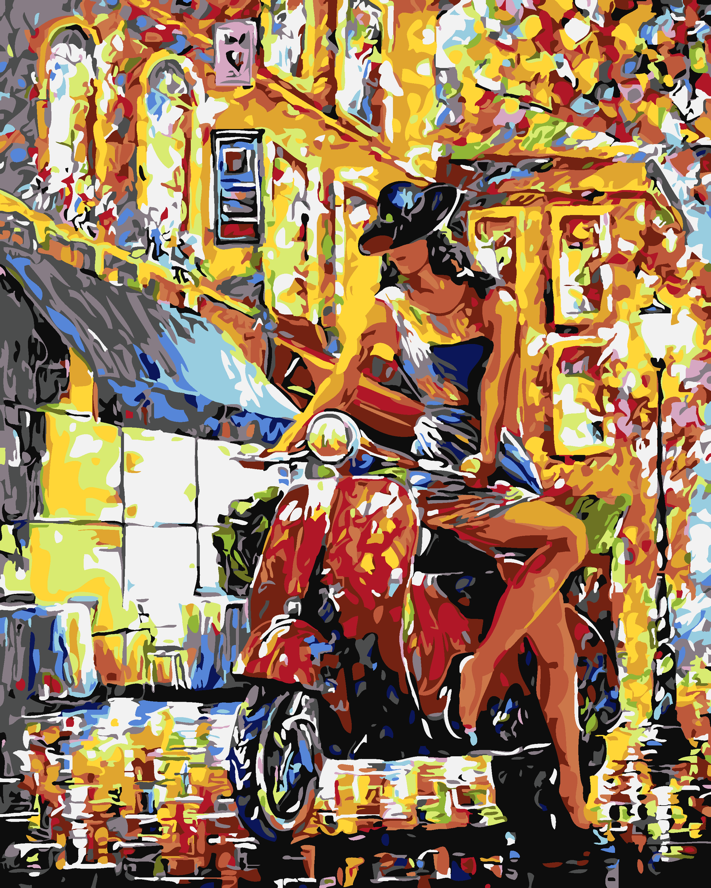 Painting By Numbers - Woman on a Scooter