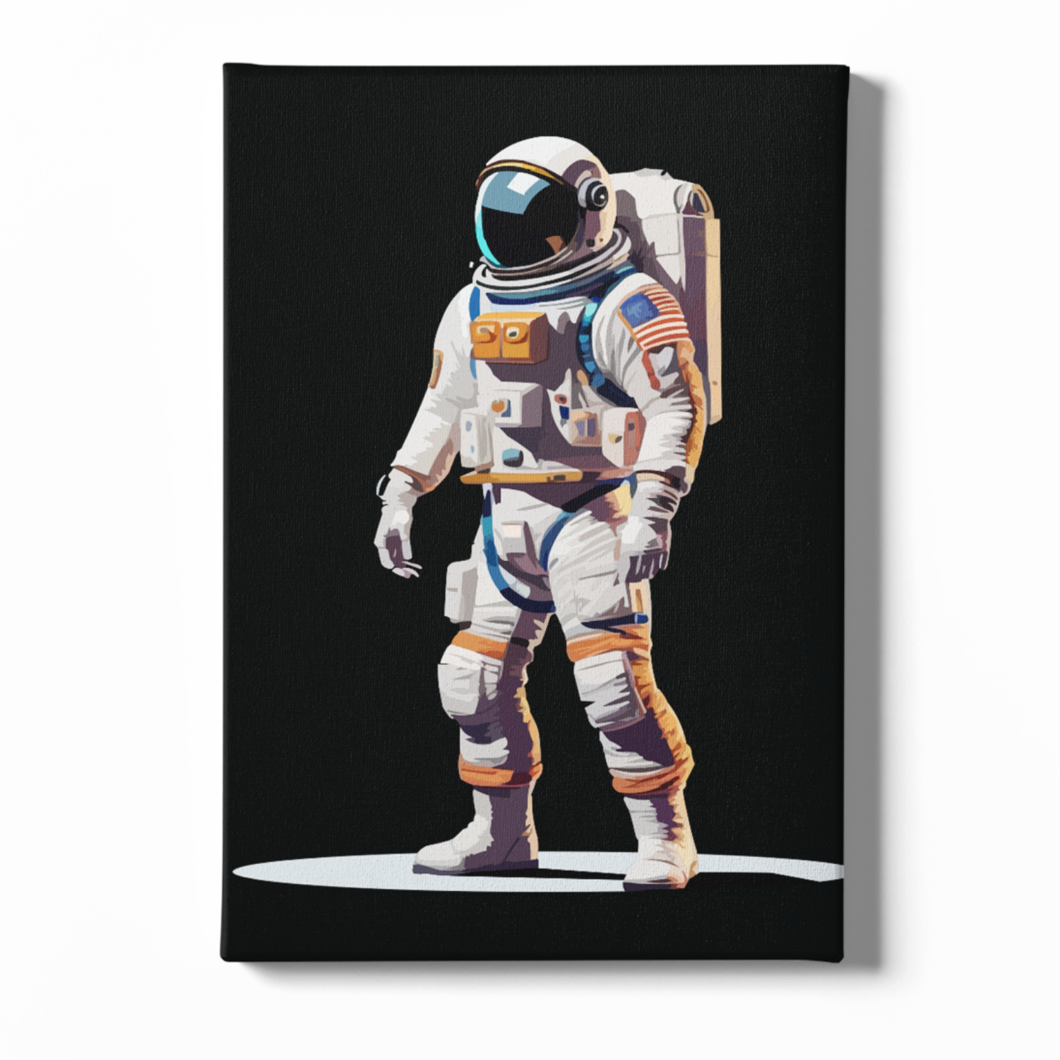 Canvas print of an astronaut in a space suit against a black background