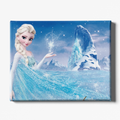 Fridge magnet with a character from 'Frozen' in front of a icy landscape