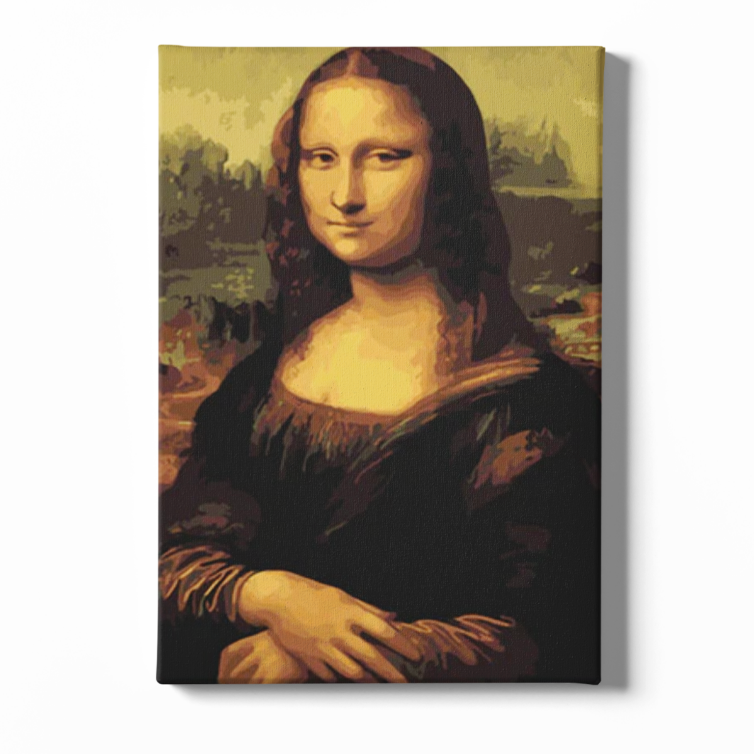 Mona Lisa painting on a white background