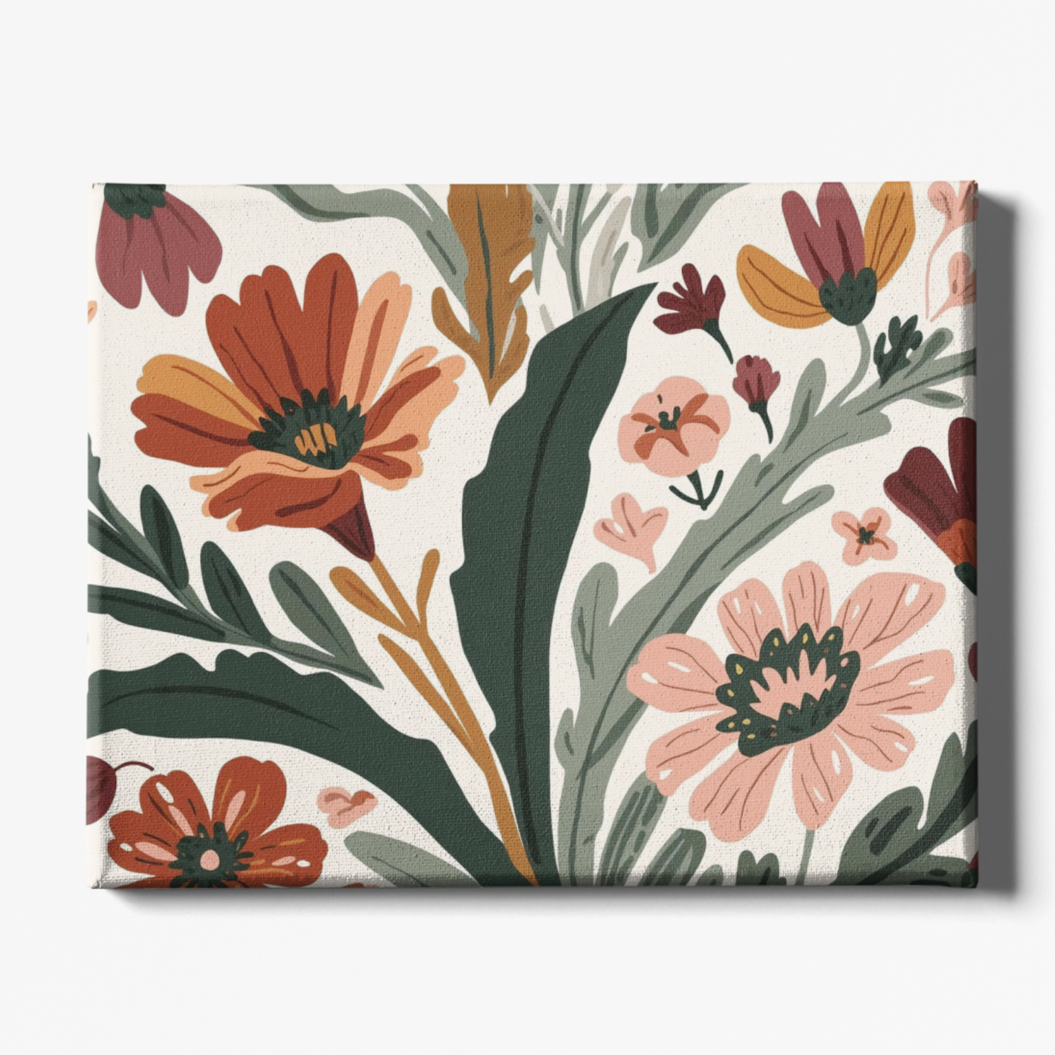 Floral patterned product on a white background