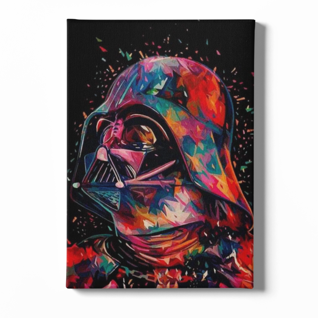 Colorful Darth Vader artwork on a black background