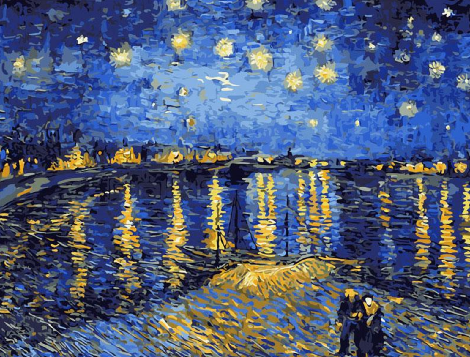 The Starry Night over the Rhone by Vincent Van Gogh Paint by Numbers Kit for Adults & Teens